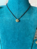 AD Floral Pendant Mangalsutra with Studs