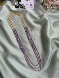 Three Line Mala with AD Flower Pendant in Two Colors (Price for each)