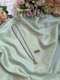 AD Floral Pendant Mangalsutra with Studs