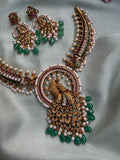 Peacock Premium Hasli Necklace with Earrings