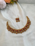 Antique Coral 3D Peacock Necklace with Earrings