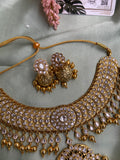 Janhvi Kapoor Inspired Pure Kemp Brass Jadau Choker with Earrings