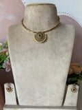 Pearl Kemp Pendant Hasli Necklace with Earrings