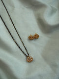 AD Floral Pendant Mangalsutra with Studs