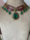 Designer Moissanite Hydro-Doublet Necklace with Earrings