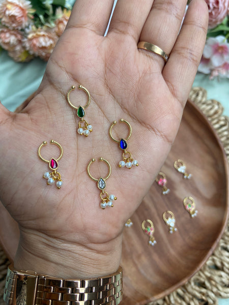 Simple Nose Pin/Nath in 4 Colors (Price for Each)