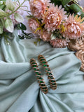 Victorian Spiral Green AD Bangles