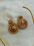 Flower pendant Ghungroo Chain with Earrings