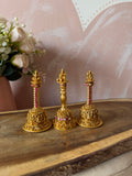 Premium Temple Style Antique Brass Bell with Lakshmi, Hanuman & Ganesha Idols (Price for Each)