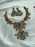 AD Hasli Peacock Necklace with Earrings in two Colors