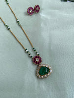 Mossonite Ruby green chain with studs