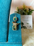 Designer Peacock Green AD Necklace with Earrings