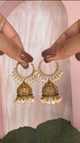 Antique White Pearl hook Jhumkas