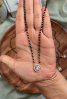 Simple AD Round Pendant Mangalsutra With Studs
