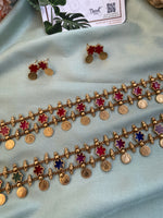 Lakshmi Coin Flower Choker with Earrings