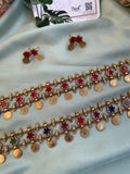 Lakshmi Coin Flower Choker with Earrings