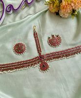 Antique Jadau Kemp 3 Sided Teeka with Suriyan & Chand