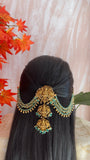 Lakshmi short JadaBillai with Green beads Mattal