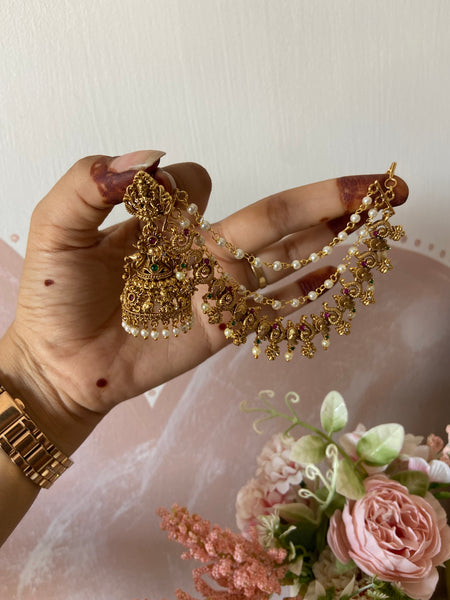 Lakshmi Jhumkas with Swan Mattals