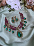 Designer Moissanite Hydro-Doublet Necklace with Earrings