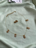 Invisible Flower Chain with Earrings