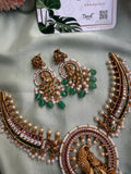 Peacock Premium Hasli Necklace with Earrings