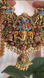 Meenakari Lord Krishna Pendant Long Necklace with Earrings
