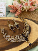 Designer Peacock AD Necklace with Earrings in 3 Colors (Price for Each)