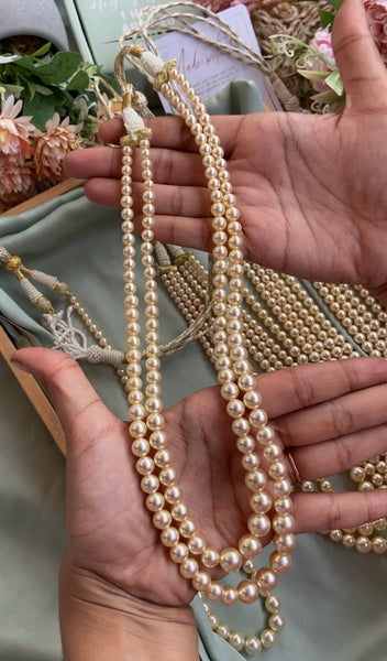 Two Line swarovski pearl mala