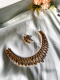 Antique Oval AD Simple Necklace with Earrings
