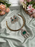 Victorian Moissanite Detachable Pendant Pipe Hasli Necklace with Earrings