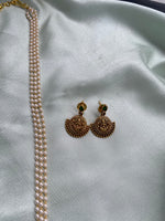 Matte Finish Lakshmi long haram with studs