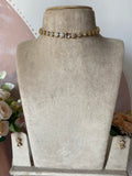 Simple AD Flower Choker with Earrings in 5 Colors (Price for Each)