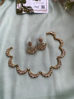 Half Moon AD Necklace with Earrings