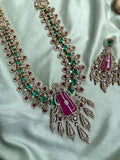 Victorian Hydro Doublet Stone Necklace with Earrings