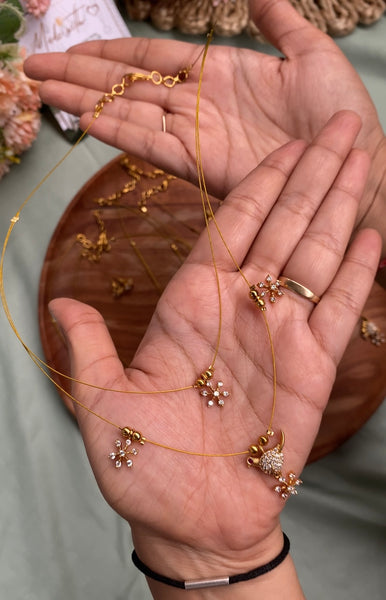 Two Line Invisible AD Chain with Earrings