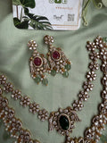 Two line Mossanite Necklace with Earrings
