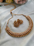 Cluster Pearl Necklace with earrings ( Price for each)