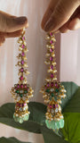 Pure Kemp Lotus Jhumka with Mattals