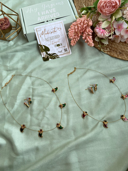Invisible Mango Chain with Earrings in Two Colors (Price for Each)