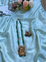 Goddess Green beads chain with Earrings