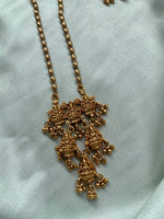 Three Layer Lakshmi Golden Beads Chain with Earrings