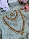 Ruby Guttapusalu Necklace with earrings (Price for Combo, Short and Long)