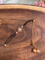 Designer Black Beads Bracelets with Golden Beads