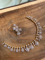 Premium GJ Polish AD Flower Necklace with Earrings