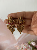 3D Lakshmi Hanging Golden Pearl Balis in Two Colors