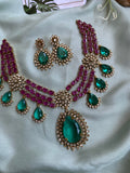 Designer Moissanite Hydro-Doublet Necklace with Earrings