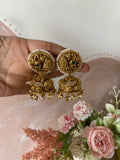 Peacock Antique Pearl Jhumkas