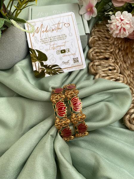 Lakshmi Lotus Bangles (Price for a Pair)