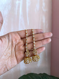 Simple Floral Antique Jhumkas with Mattal